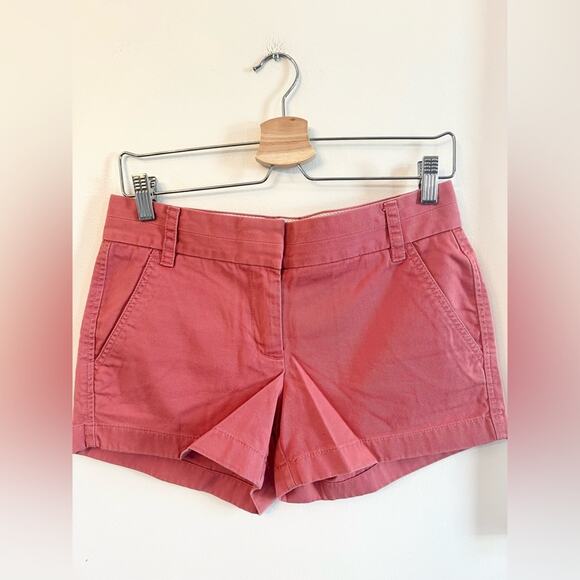 J crew chino shorts broken in brick red 100% cotton summer preppy beach vacation - Picture 2 of 8
